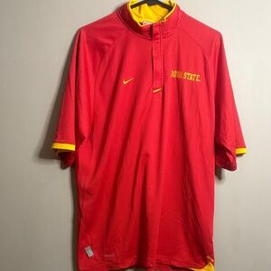 Vintage Nike Team Iowa State Cyclones Red  and Yellow Men's 1/4 Zip Shirt Medium